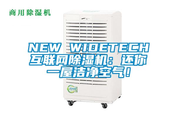 NEW WIDETECH互聯(lián)網(wǎng)除濕機(jī)：還你一屋潔凈空氣！