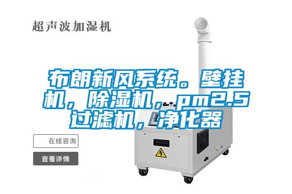 布朗新風系統(tǒng)。壁掛機，除濕機，pm2.5過濾機，凈化器